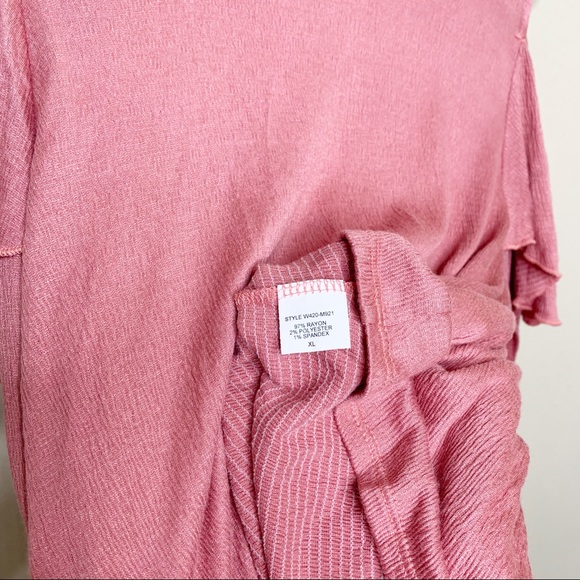 LUCKY BRAND Ribbed Ruffle Cold Shoulder Top - Picture 12 of 13